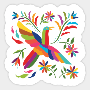 Mexican Otomí Colorful Flying Bird by Akbaly Sticker